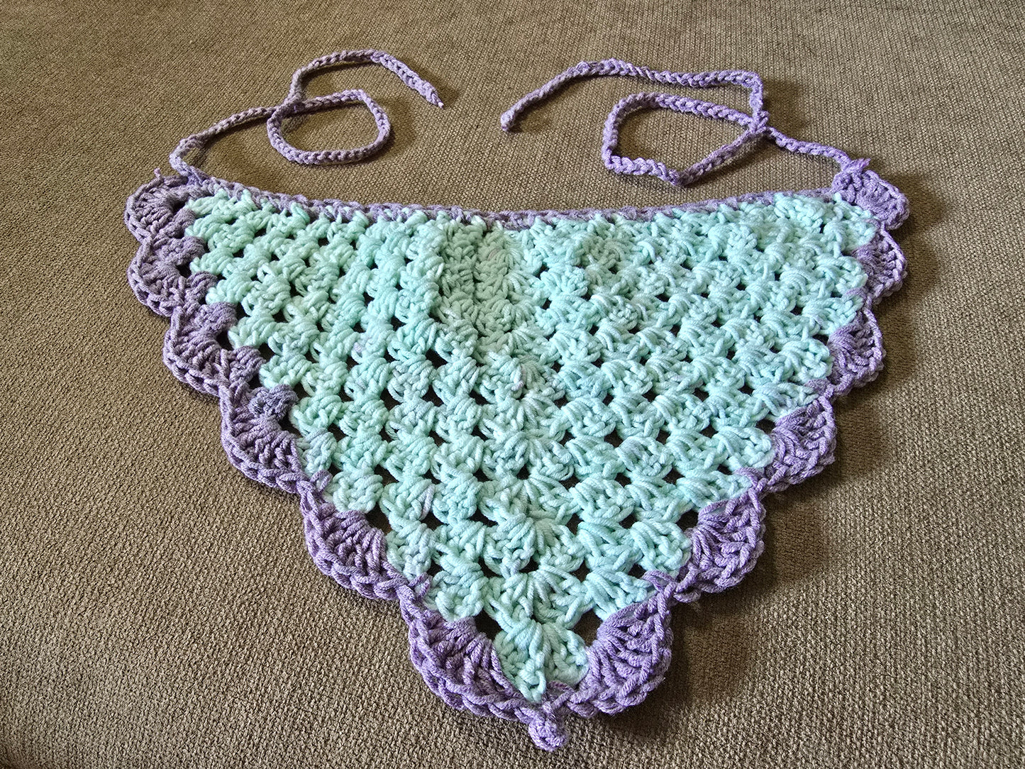 Crochet Bandana Light Green Mint Purple Lilac