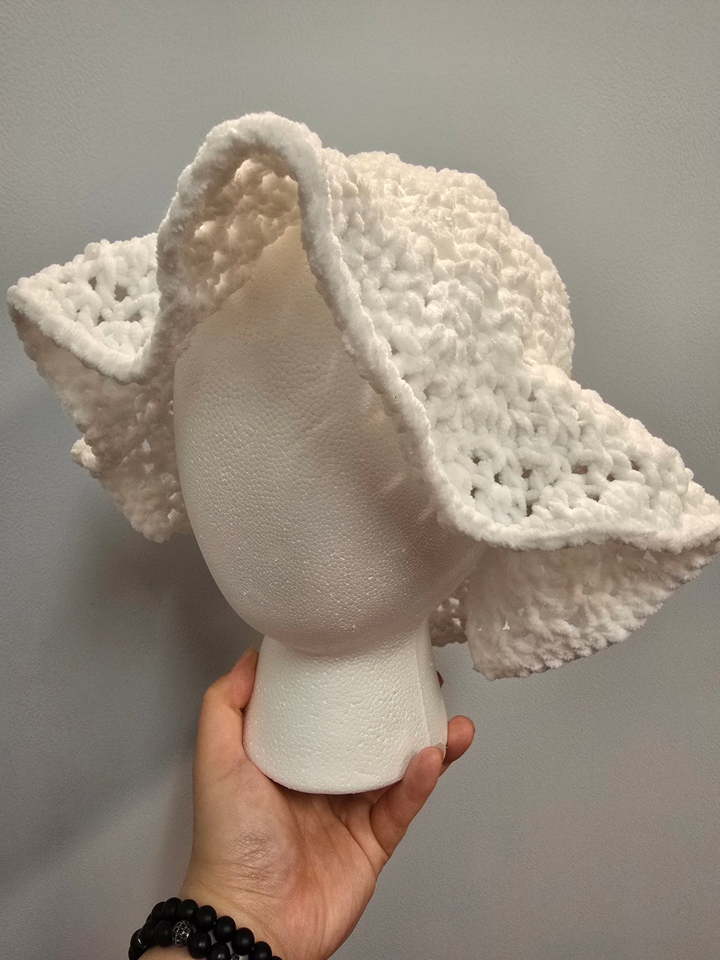 Crochet White Bucket Hat