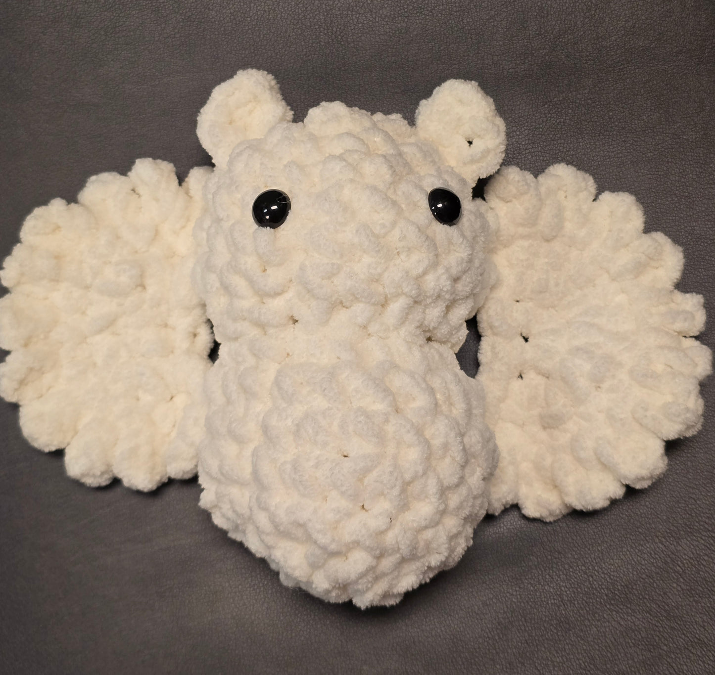 Halloween Ghost Bat White Crochet Plushie
