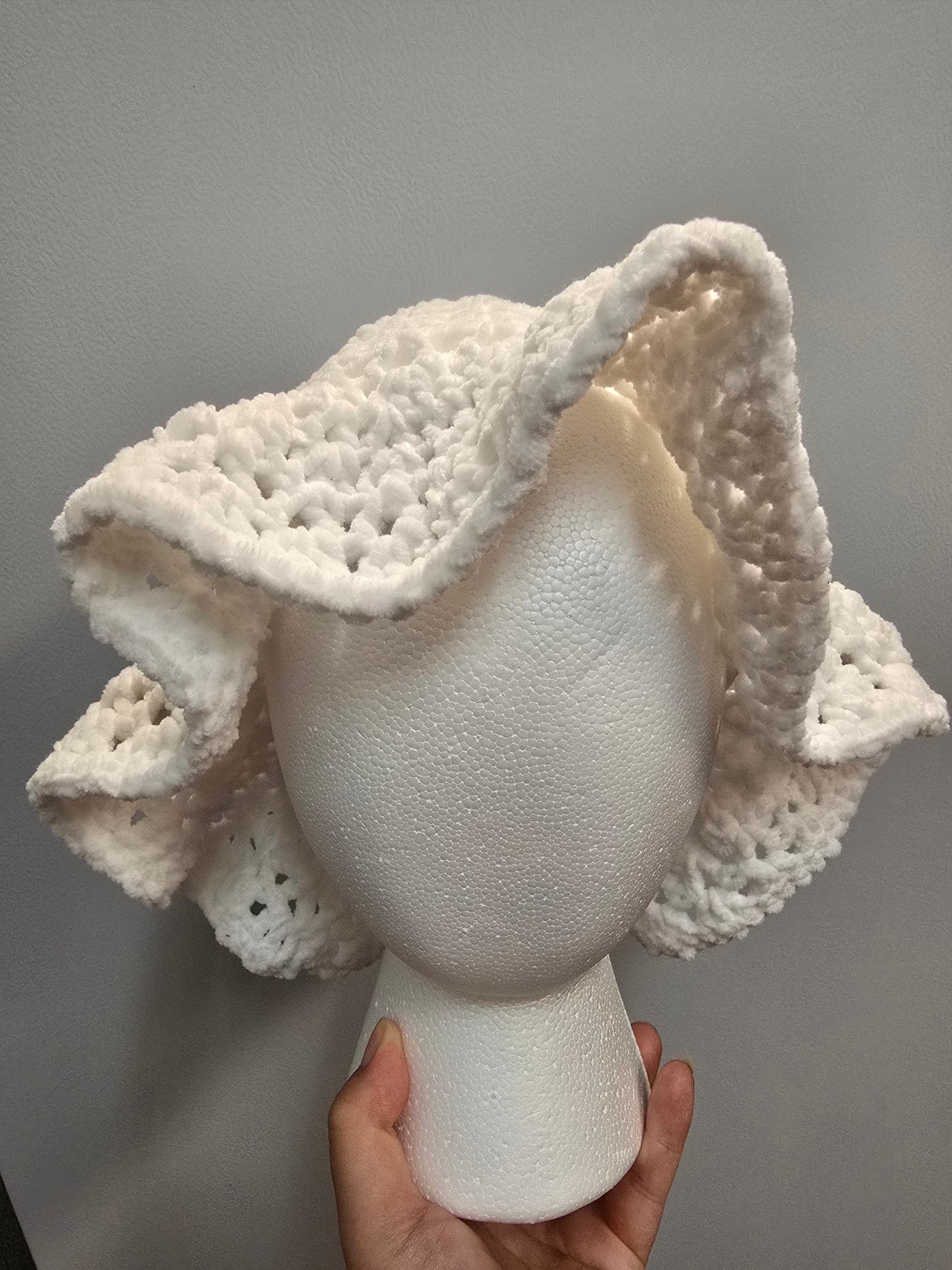 Crochet White Bucket Hat