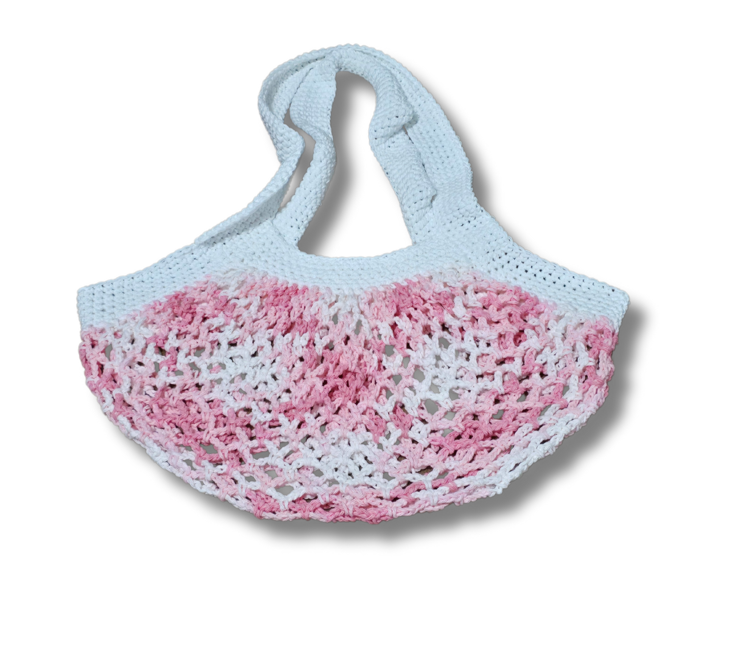Pink & White Market Mesh Bag