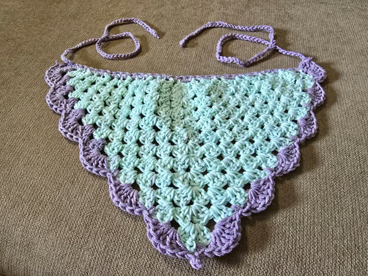 Crochet Bandana Light Green Mint Purple Lilac
