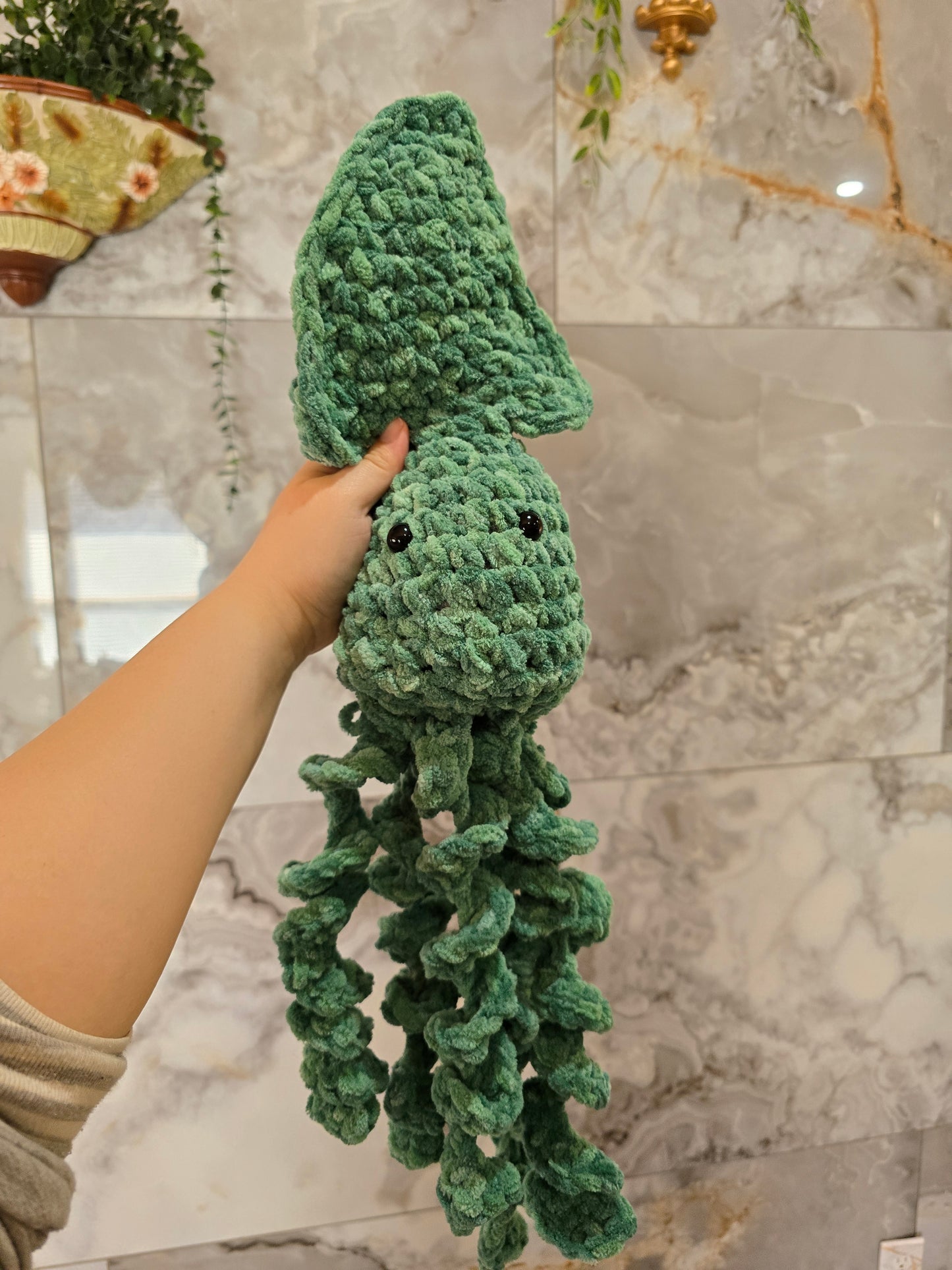 Crochet Green Squid