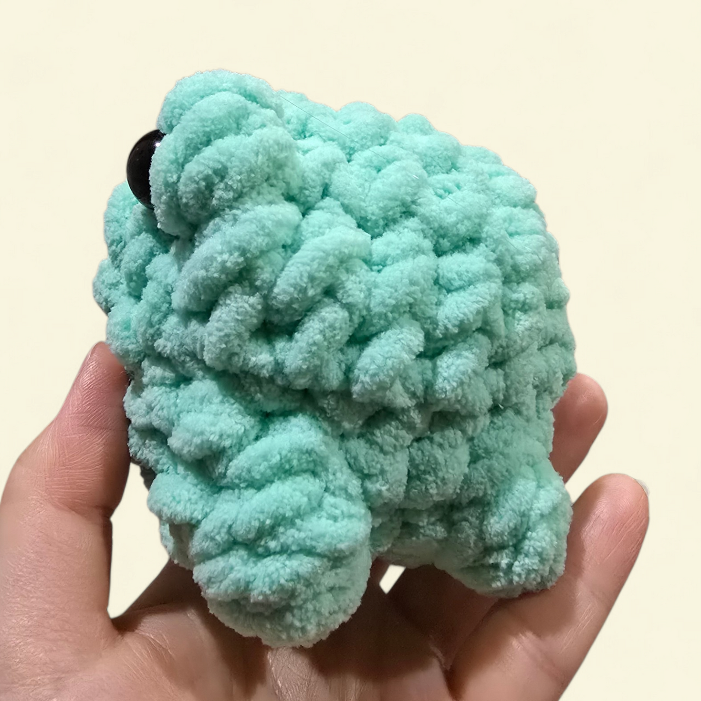 Crochet Sky Blue Mini Pocket Frog Plushie