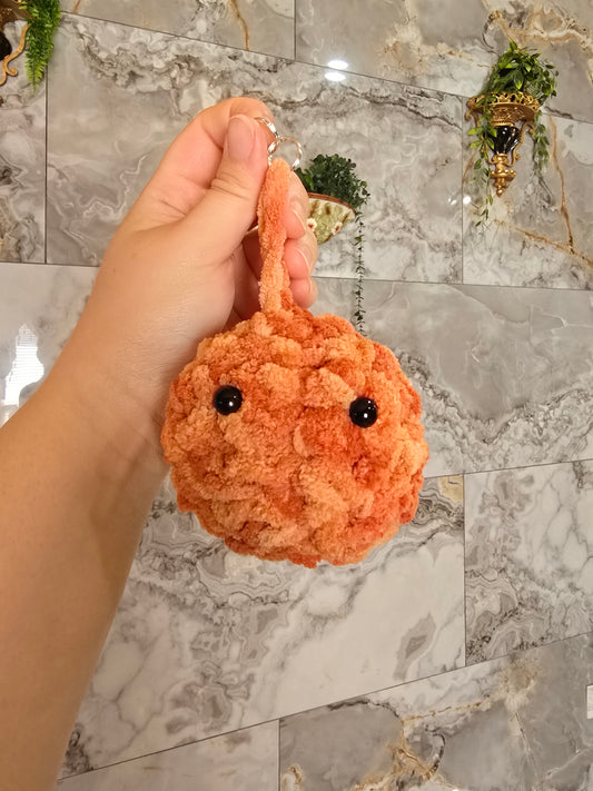 Crochet Orange Stress Ball Keychain