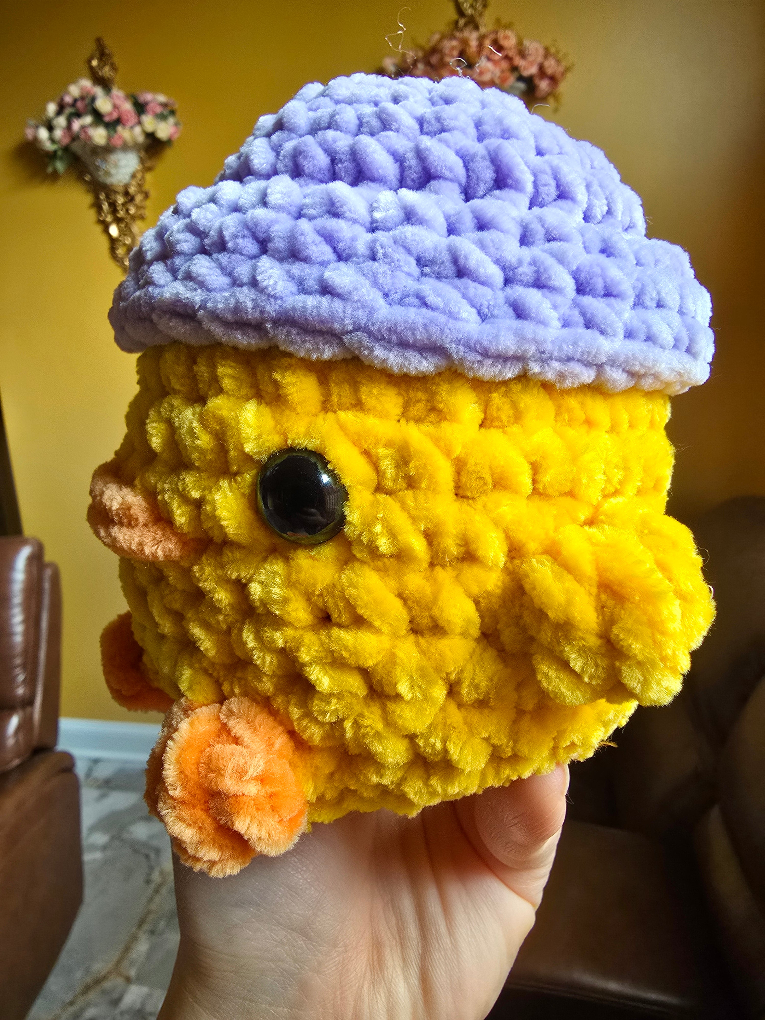 Baby Chicken in a Hat Crochet Plushie