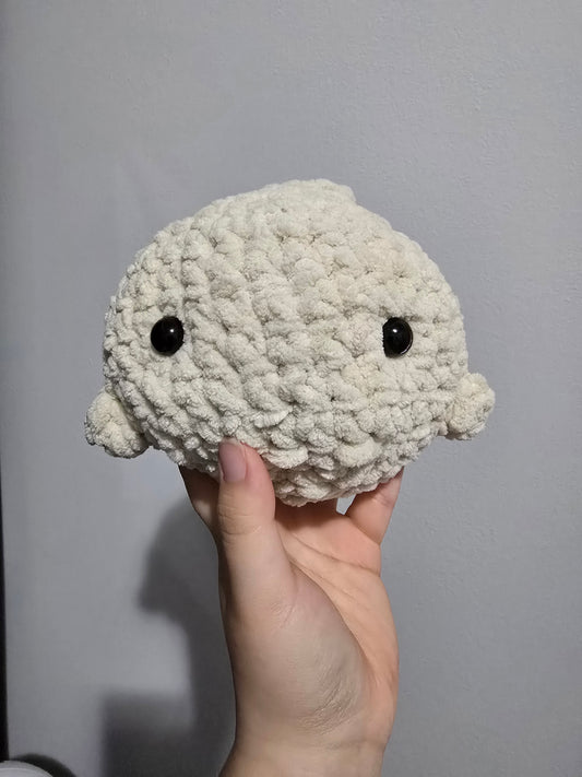Crochet Whale Khaki Beige White