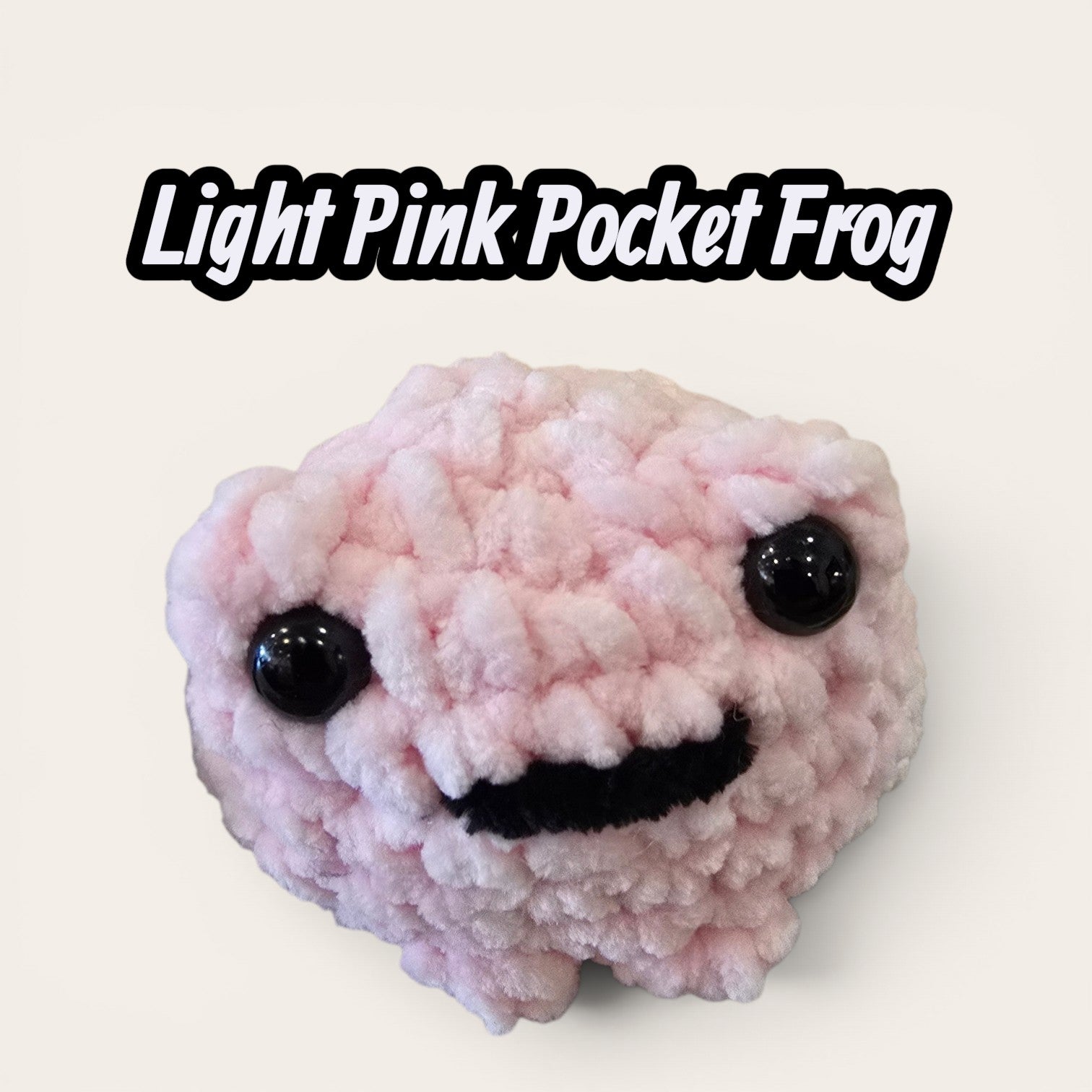 Light Pink Pocket Frog Crochet Plushie