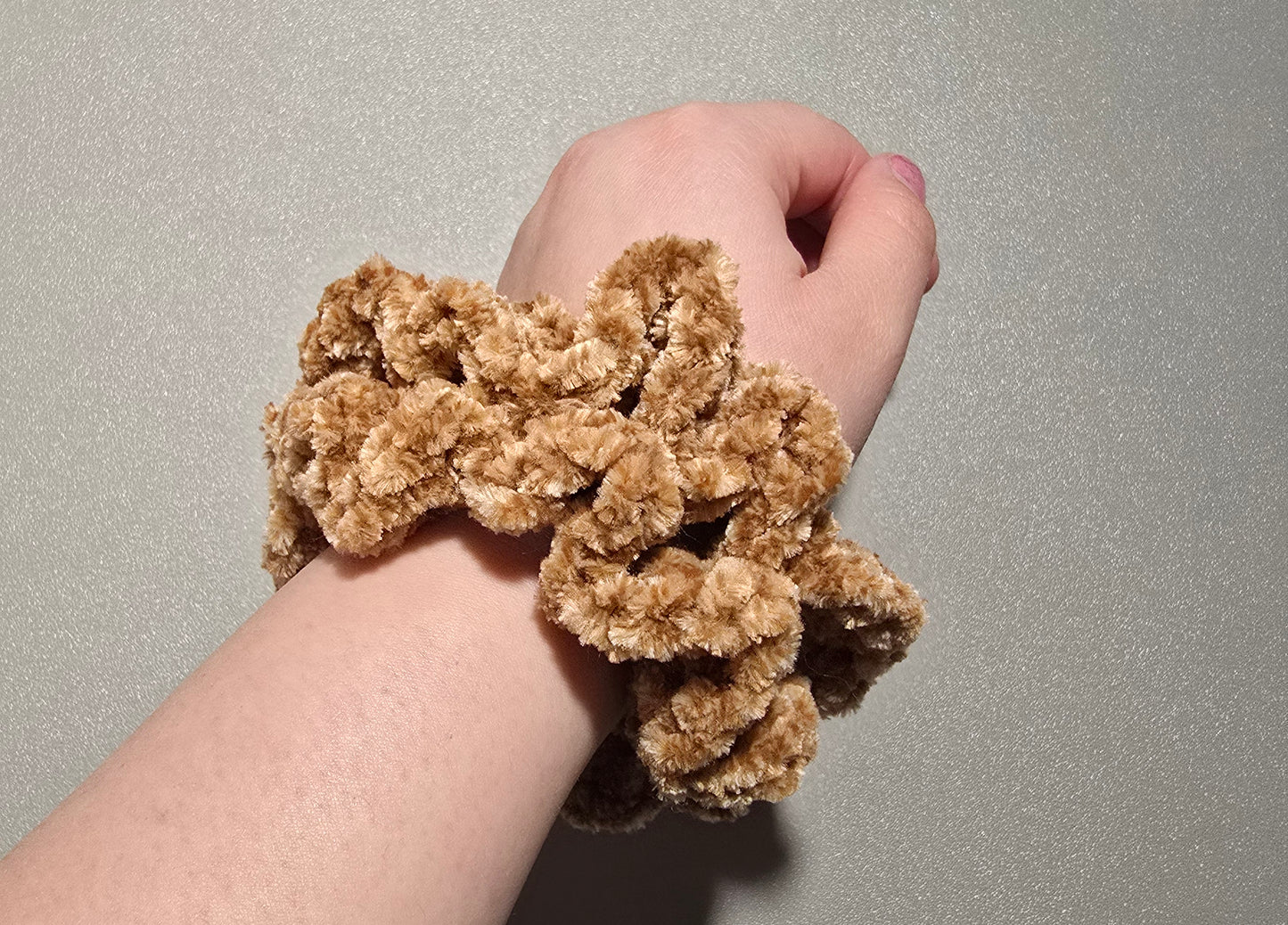 Light Brown Chenille Scrunchie (Pack of 2)