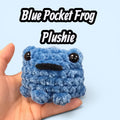 Blue Pocket Frog Crochet Plushie