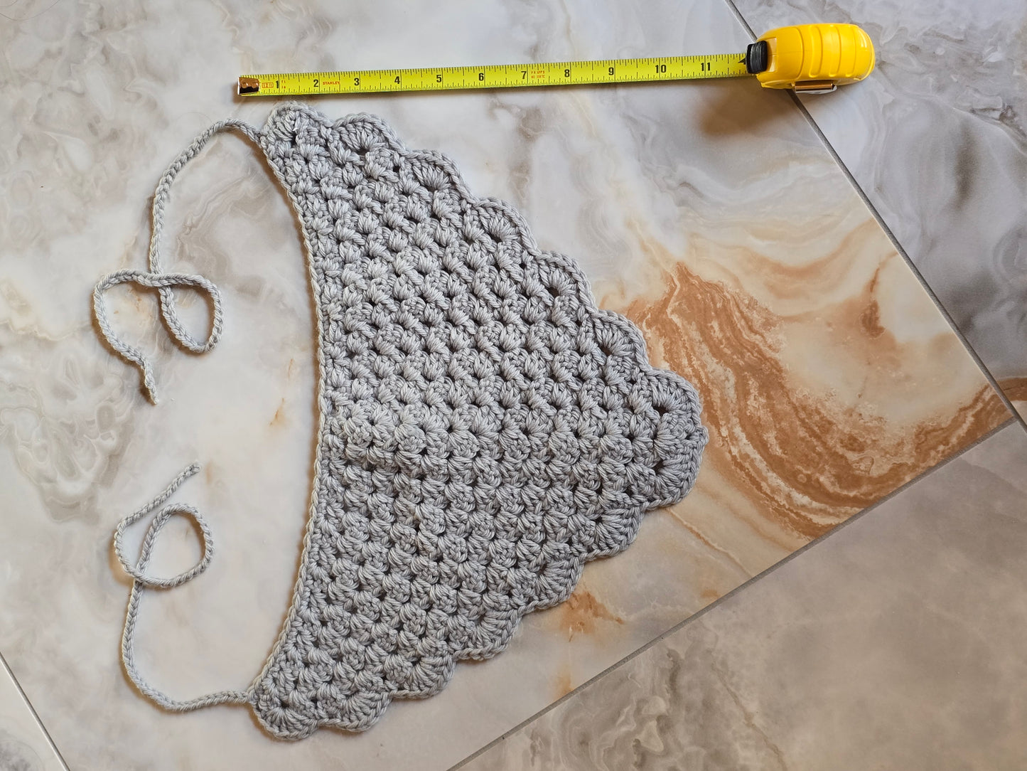Crochet Gray Bandana