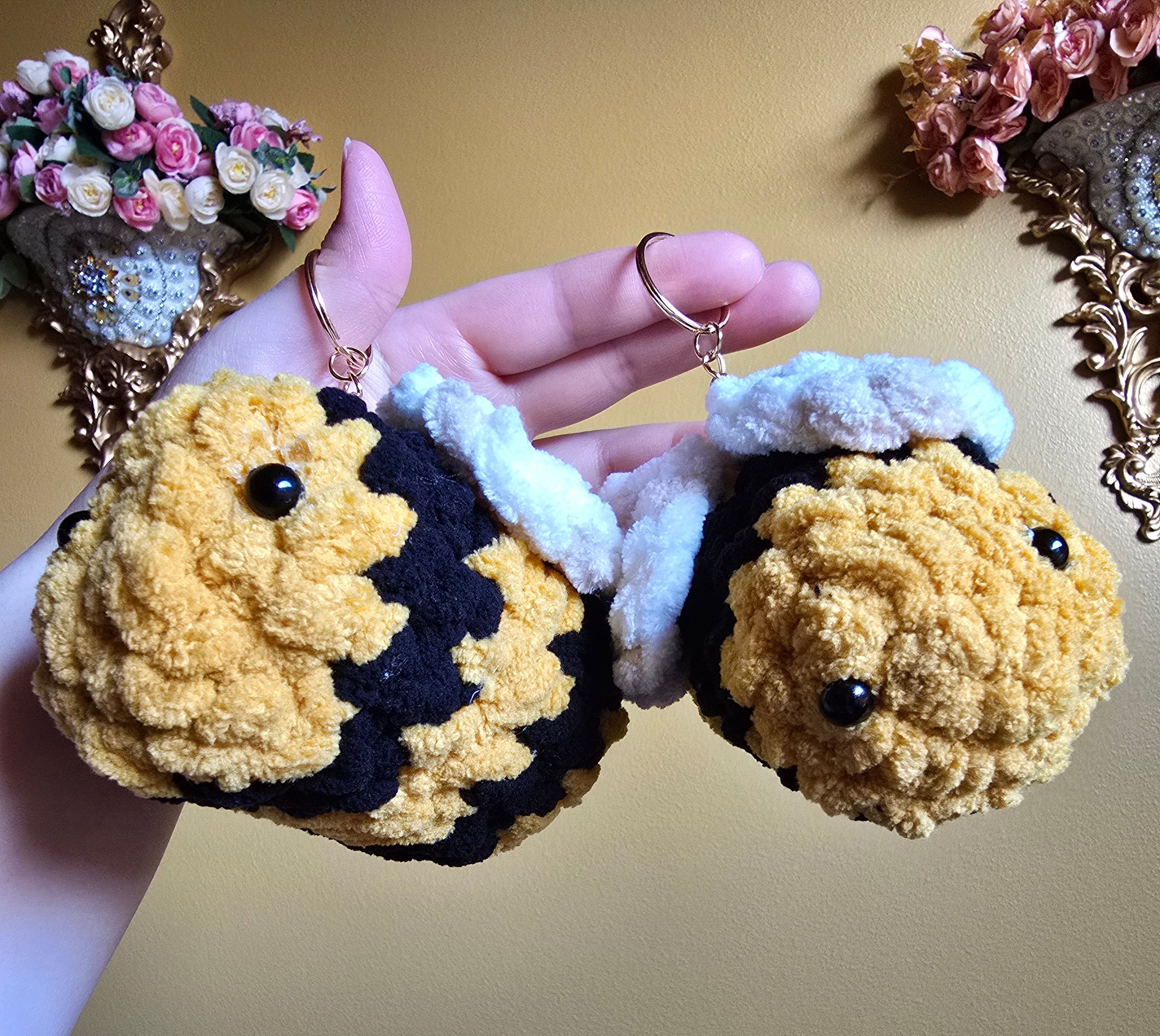 Crochet Bumble Bee Plushie Keychain