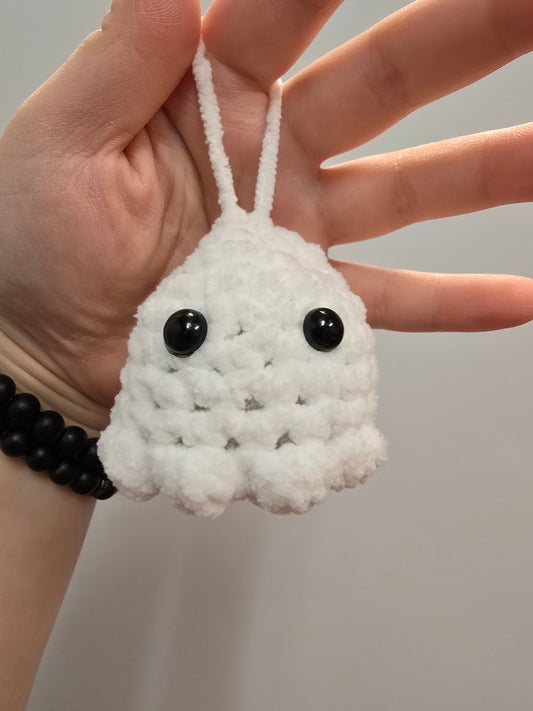 Crochet Ghost Keychain White