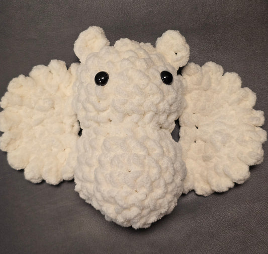 Halloween Ghost Bat White Crochet Plushie