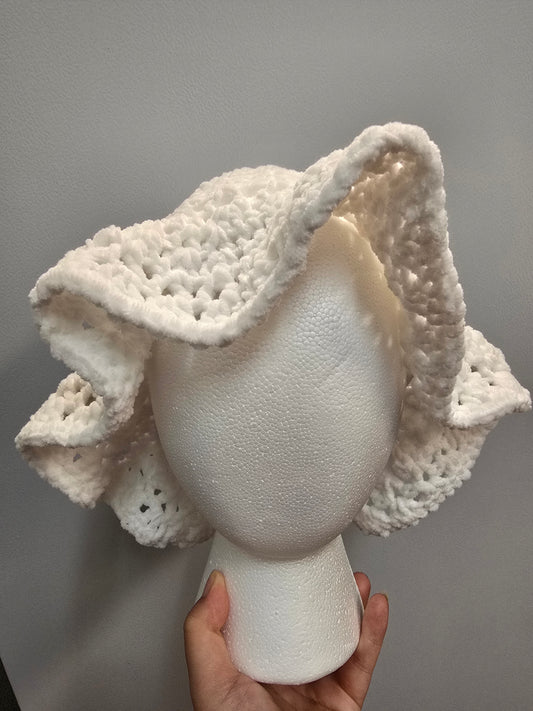 Crochet White Bucket Hat