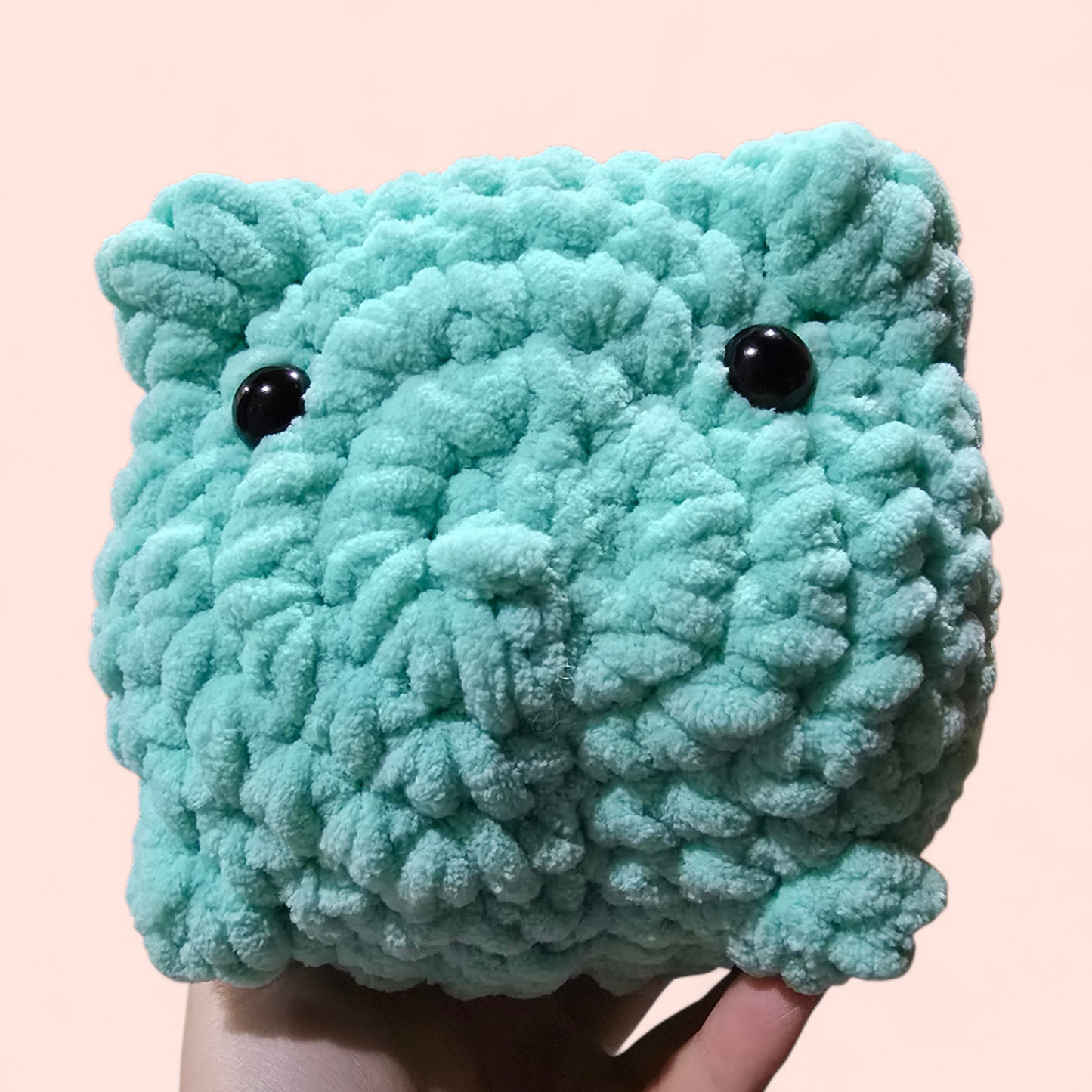 Crochet Sky Blue Loaf Cat Plushie