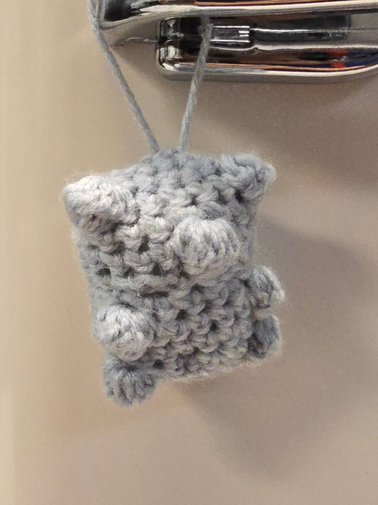 Mini Gummy Bear Crochet Keychain Gray