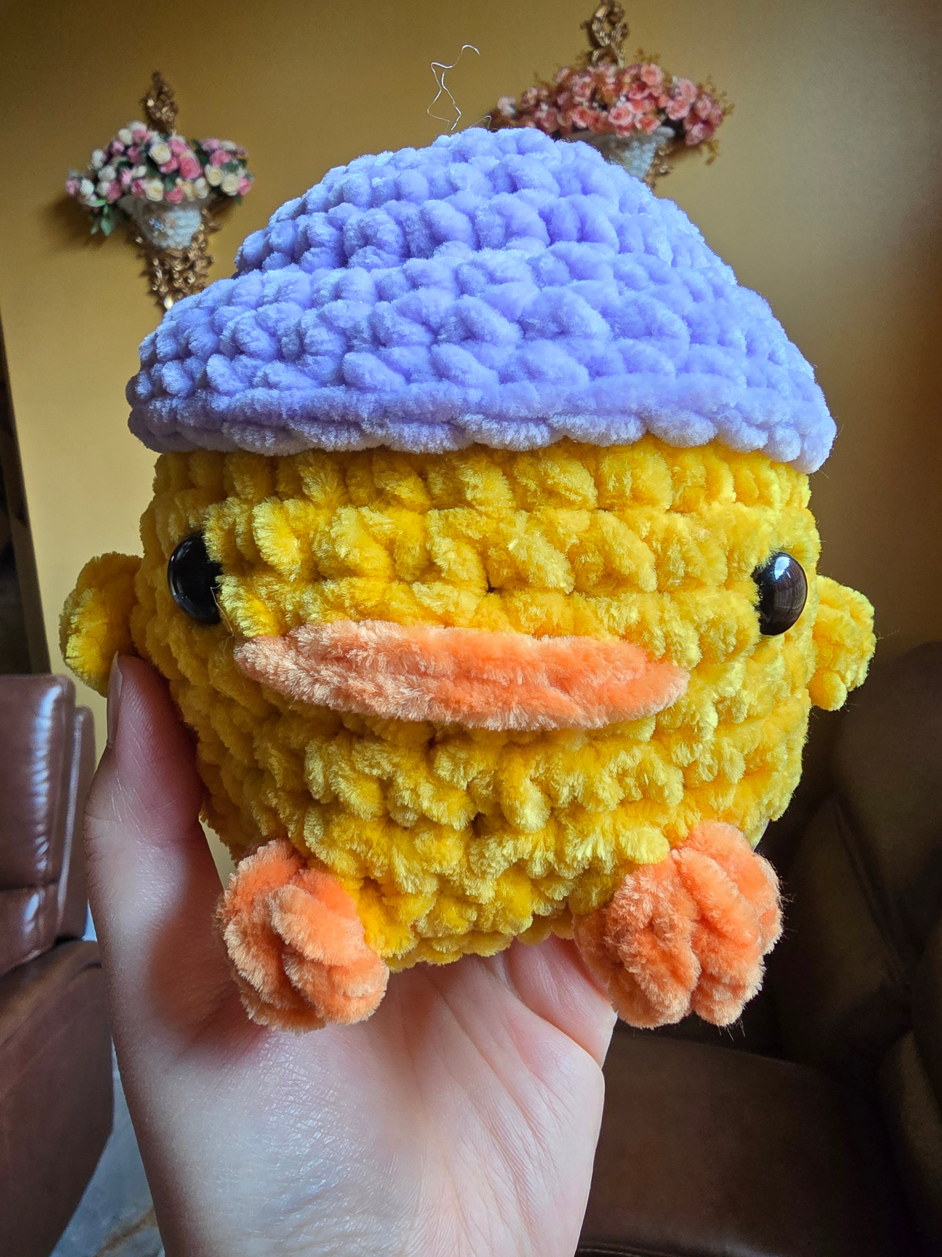 Baby Chicken in a Hat Crochet Plushie