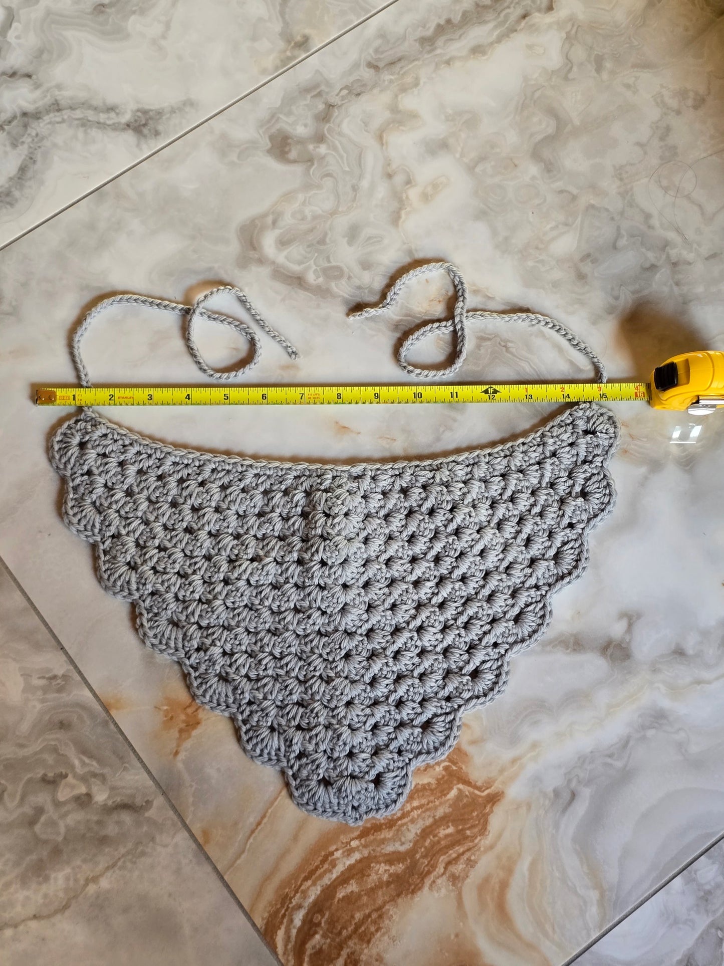 Crochet Gray Bandana