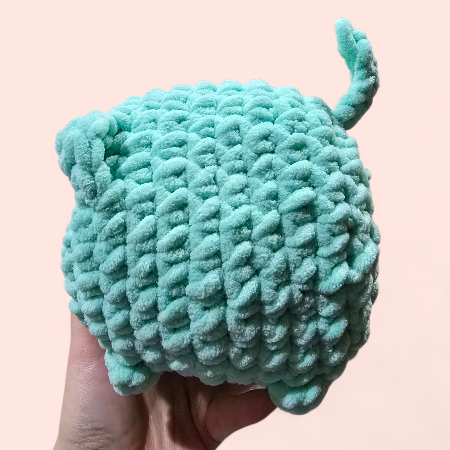Crochet Sky Blue Loaf Cat Plushie