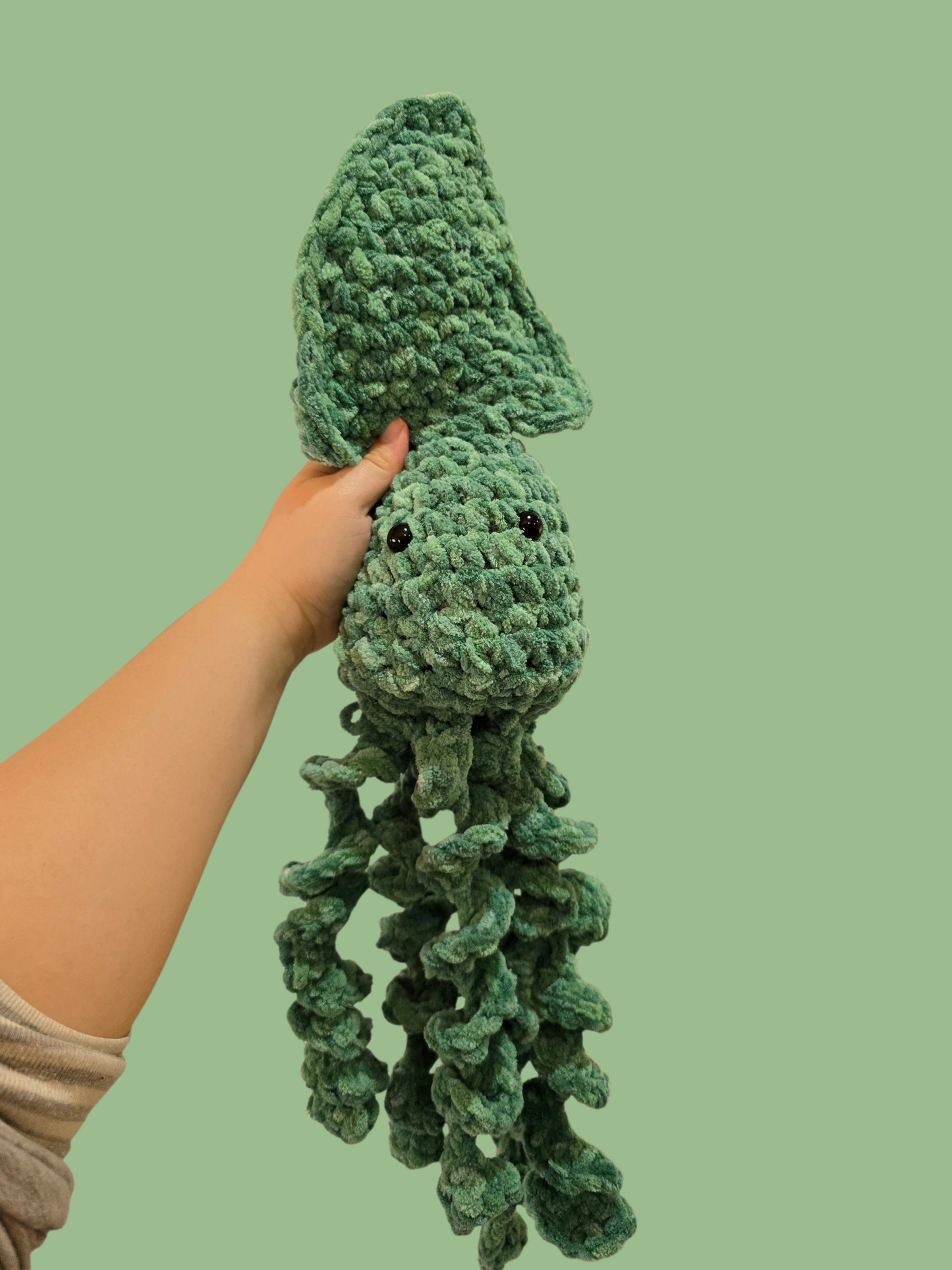 Crochet Green Squid